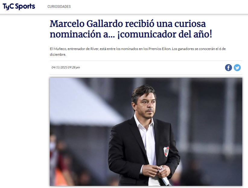 Gallardo nominado a Comunicador del año